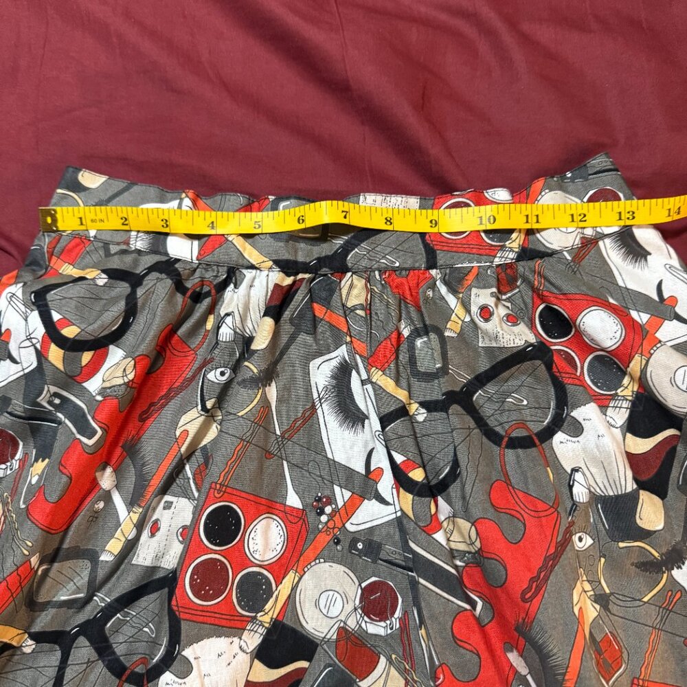 Retrolicious 3555 Purse Fillers A-Line Skirt 100% cotton with pockets size SMALL - Picture 5 of 12